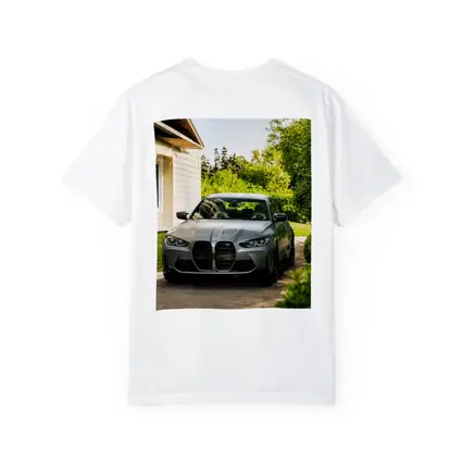 BMW M3 Gray Sedan Suburban Driveway Setting