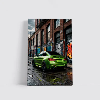 BMW M4 Green Coupe Urban Graffiti Street