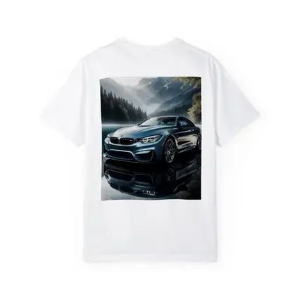 BMW M4 Blue Coupe Mountain Lake Scene