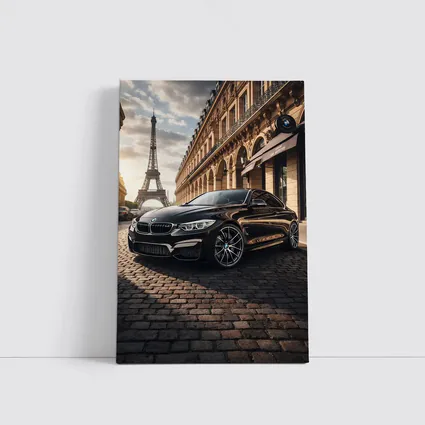 BMW M4 Black Coupe Paris Eiffel Tower