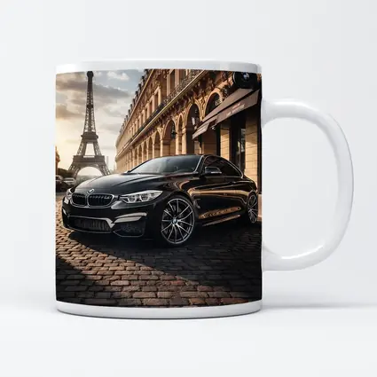 BMW M4 Black Coupe Paris Eiffel Tower