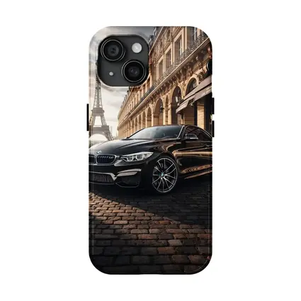 BMW M4 Black Coupe Paris Eiffel Tower