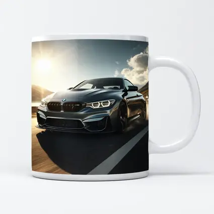 BMW M4 Dark Gray Racing on Open Road