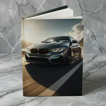 BMW M4 Dark Gray Racing on Open Road