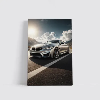 BMW M4 Silver Coupe Mountain Road