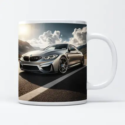 BMW M4 Silver Coupe Mountain Road