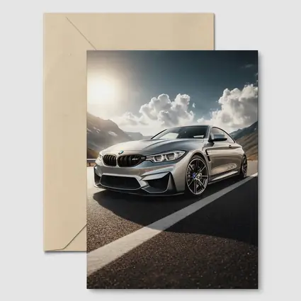 BMW M4 Silver Coupe Mountain Road