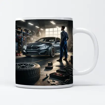BMW M4 Mechanic Workshop Garage Scene