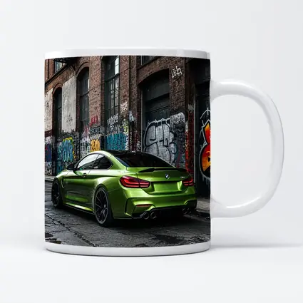 BMW M4 Green Coupe Urban Graffiti Street