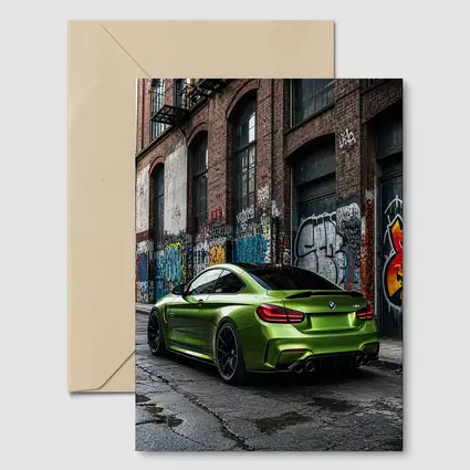 BMW M4 Green Coupe Urban Graffiti Street