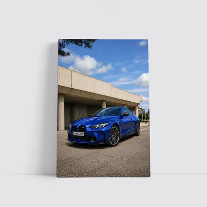 BMW M4 Blue Coupe Concrete Architecture