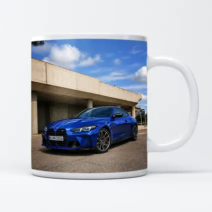 BMW M4 Blue Coupe Concrete Architecture