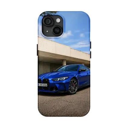 BMW M4 Blue Coupe Concrete Architecture