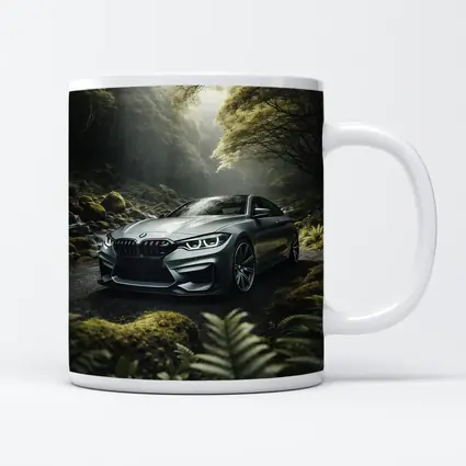 BMW M4 Gray Coupe Forest Road