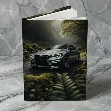 BMW M4 Gray Coupe Forest Road