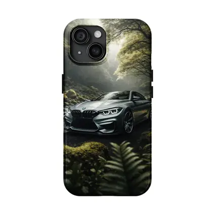 BMW M4 Gray Coupe Forest Road