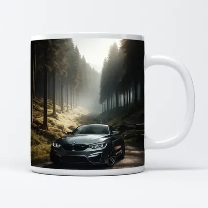 BMW M4 Parked On Misty Forest Road