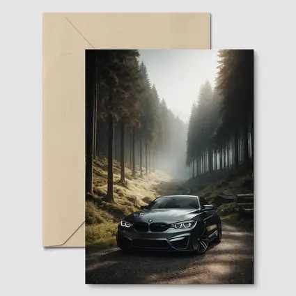 BMW M4 Parked On Misty Forest Road