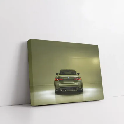 BMW M4 Rear View Olive Green Studio