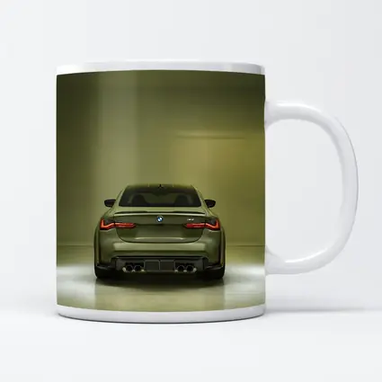BMW M4 Rear View Olive Green Studio