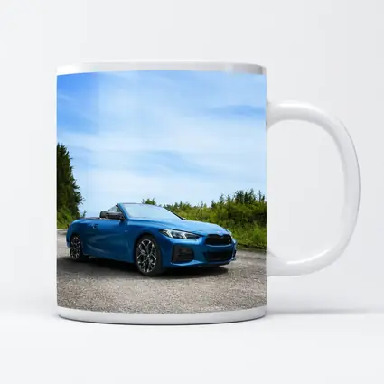 BMW M4 Convertible Blue Open Road