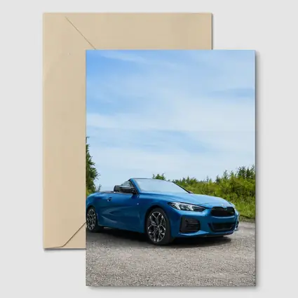 BMW M4 Convertible Blue Open Road