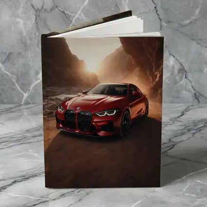 BMW M4 Red Coupe Canyon Desert Setting