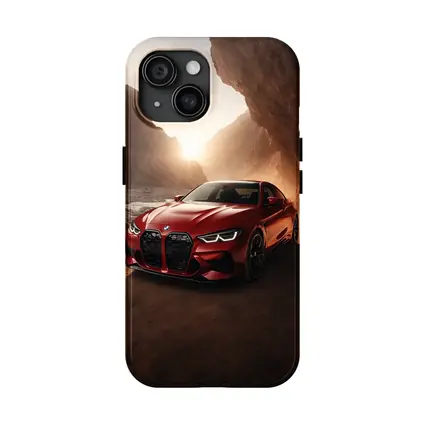 BMW M4 Red Coupe Canyon Desert Setting
