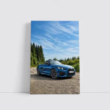 BMW M4 Convertible Blue Open Road Drive