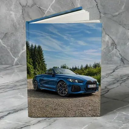 BMW M4 Convertible Blue Open Road Drive
