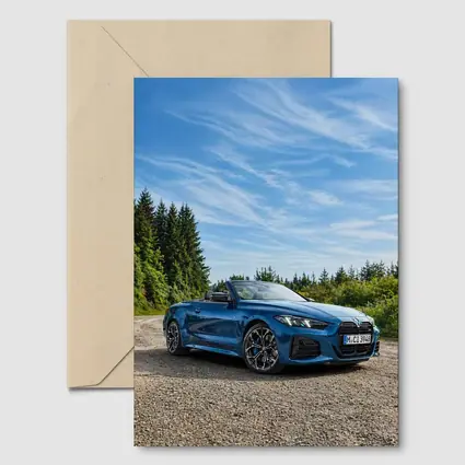 BMW M4 Convertible Blue Open Road Drive
