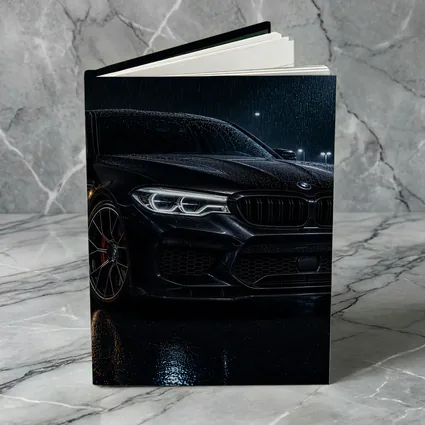 BMW M5 Black Rainy Night Street
