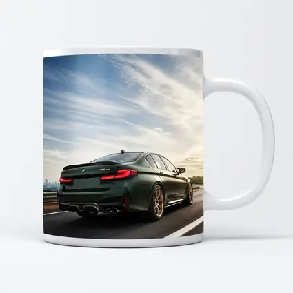 BMW M5 CS Green Sedan Highway Drive