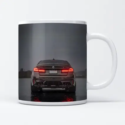 BMW M5 F90 Rear View Rainy Night