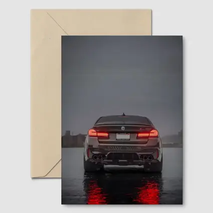 BMW M5 F90 Rear View Rainy Night