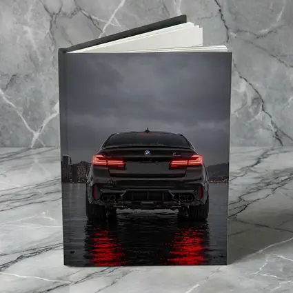 BMW M5 Rear View Stormy Night Water