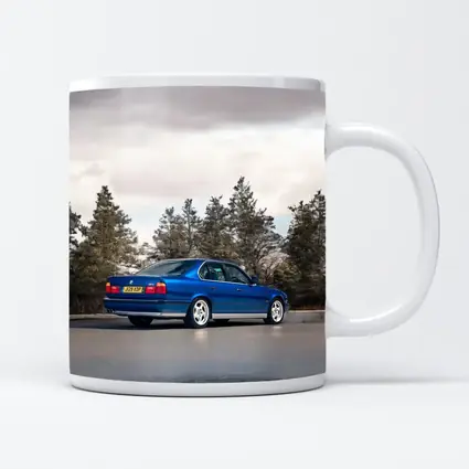 BMW M5 E34 Blue Sedan Outdoor Shot