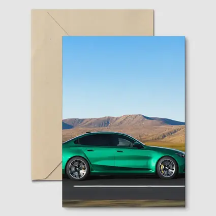 BMW M5 Sedan Green Desert Mountain Drive