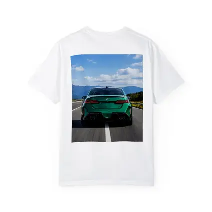 BMW M5 Green Rear View Mountain Road