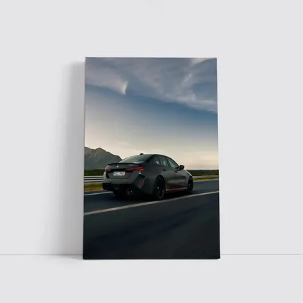 BMW M5 Sedan Gray Highway Mountain Drive
