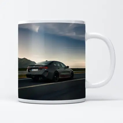 BMW M5 Sedan Gray Highway Mountain Drive