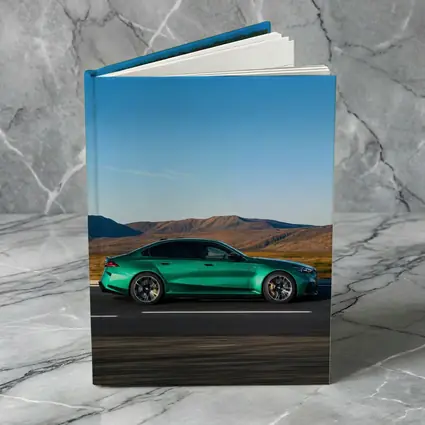 BMW M5 Green Sedan Desert Highway Drive