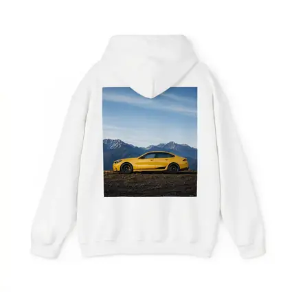 BMW M5 Yellow Sedan Mountain Backdrop