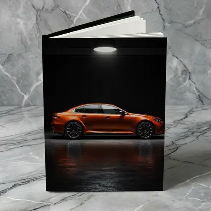 BMW M5 Orange Sedan Dark Studio