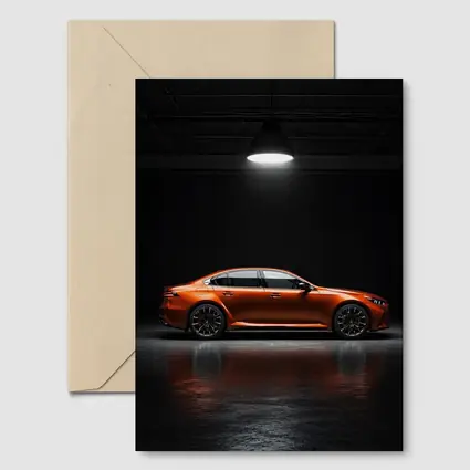 BMW M5 Orange Sedan Dark Studio