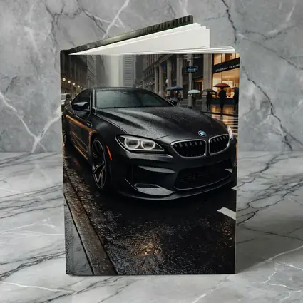 BMW M6 Matte Black Rainy City Street