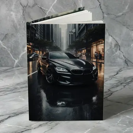 BMW M6 Black Rainy City Street
