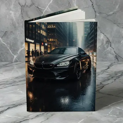 BMW M6 Black Rainy City Street Night