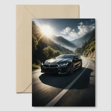 BMW M8 Black Coupe Mountain Road Drive