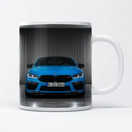 BMW M8 Blue Front View Studio